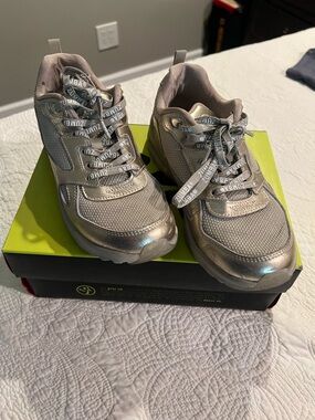 Zumba Fitness Metallic Silver Athletic Sneakers